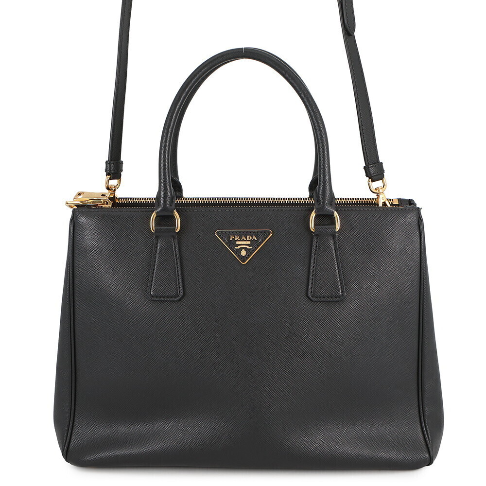 Prada Galleria Saffiano Leather Handbag Shoulder Bag Black